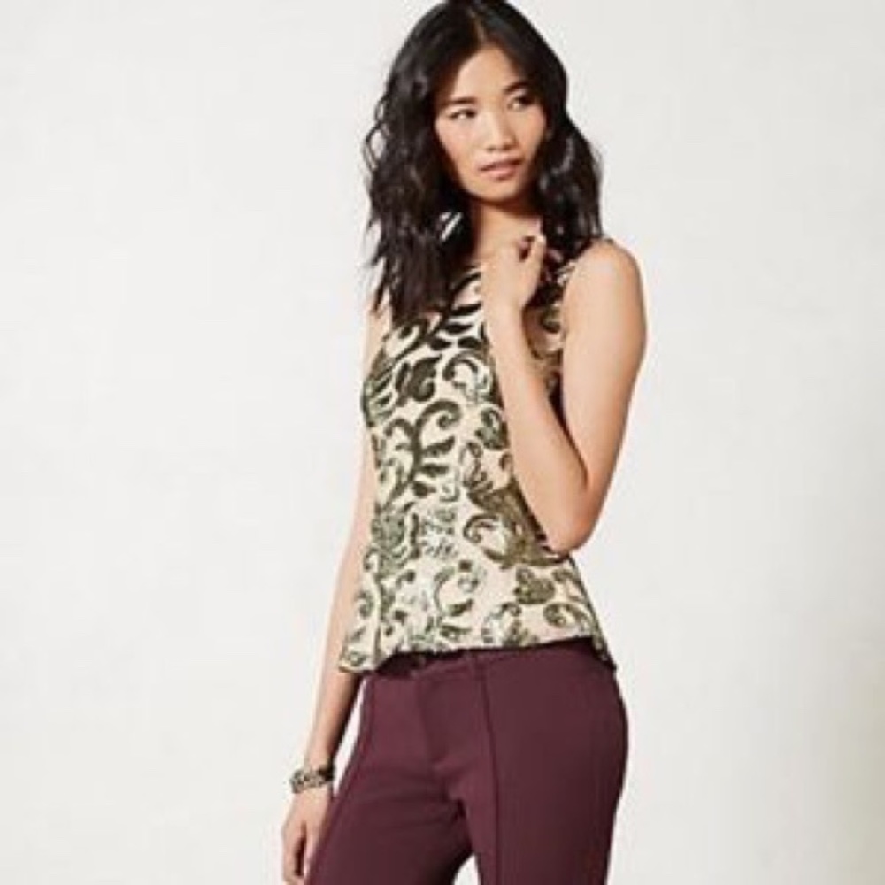 Anthropologie GREYLIN size S pink & gold top